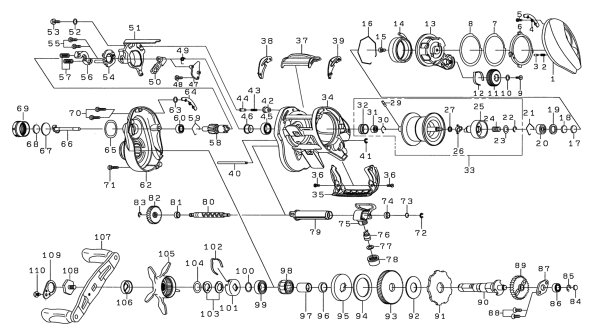 Photo1: [DAIWA] Genuine Spare Parts for 20 ZILLION 10 SV TW 10.0L Product code: 00630072 **Back-order (Shipping in 3-4 weeks after receiving order) (1)