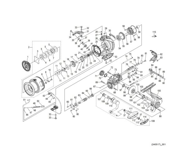 Photo1: [SHIMANO] Genuine Spare Parts for 24 VANFORD 4000MHG Product Code: 047120 **Back-order (Shipping in 3-4 weeks after receiving order) (1)