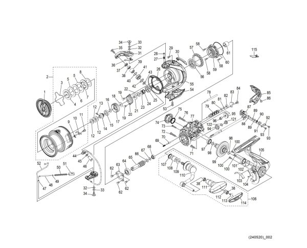 Photo1: [SHIMANO] Genuine Spare Parts for 24 VANFORD C3000XG Product Code: 047083 **Back-order (Shipping in 3-4 weeks after receiving order) (1)