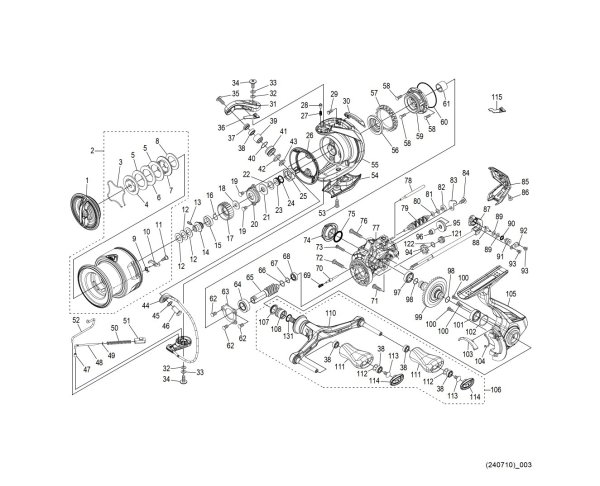 Photo1: [SHIMANO] Genuine Spare Parts for 24 VANFORD C3000SDH Product Code: 047090 **Back-order (Shipping in 3-4 weeks after receiving order) (1)