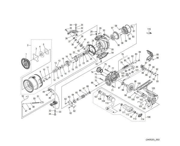 Photo1: [SHIMANO] Genuine Spare Parts for 24 VANFORD 2500SHG Product Code: 047069 **Back-order (Shipping in 3-4 weeks after receiving order) (1)