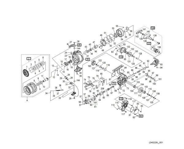 Photo1: [SHIMANO] Genuine Spare Parts for 24 BB-X TECHNIUM FIRE BLOOD C3000DXG S R Product Code: 047809 **Back-order (Shipping in 3-4 weeks after receiving order) (1)