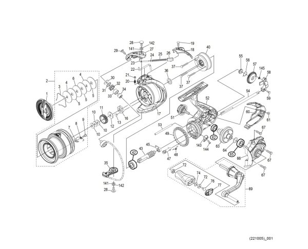 Photo1: [SHIMANO] Genuine Spare Parts for 23 SEDONA 2500 Product Code: 046451 **Back-order (Shipping in 3-4 weeks after receiving order) (1)