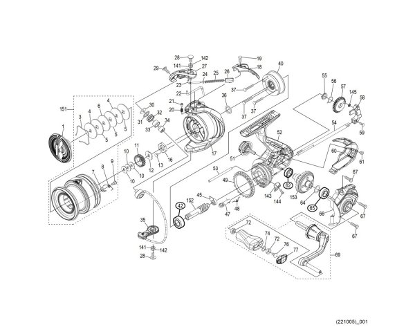 Photo1: [SHIMANO] Genuine Spare Parts for 23 SEDONA 2500HG Product Code: 046468 **Back-order (Shipping in 3-4 weeks after receiving order) (1)