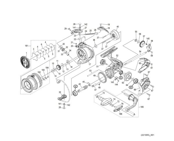 Photo1: [SHIMANO] Genuine Spare Parts for 23 SEDONA C3000 Product Code: 046505 **Back-order (Shipping in 3-4 weeks after receiving order) (1)