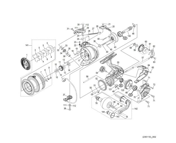 Photo1: [SHIMANO] Genuine Spare Parts for 23 SEDONA C5000XG Product Code: 046543 **Back-order (Shipping in 3-4 weeks after receiving order) (1)