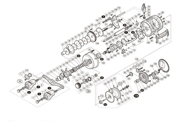 Photo1: [SHIMANO] Genuine Spare Parts for 18 CALCUTTA CONQUEST 401 LEFT Product code: 038661 **Back-order (Shipping in 3-4 weeks after receiving order) (1)