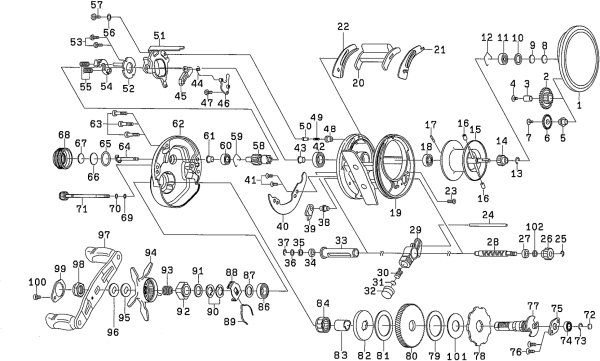 Photo1: [DAIWA] Genuine Spare Parts for 15 CATALINA BJ 100HL Product code: 00613702 **Back-order (Shipping in 3-4 weeks after receiving order) (1)