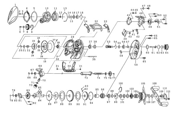 Photo1: [DAIWA] Genuine Spare Parts for 19 morethan PE TW 1000SH-TW Product code: 00630045 **Back-order (Shipping in 3-4 weeks after receiving order) (1)