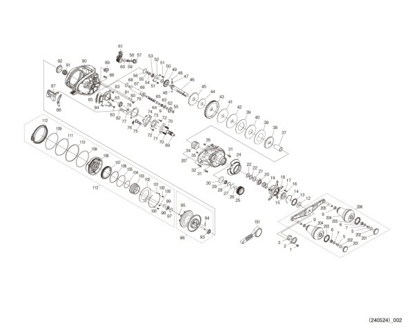 Photo1: [SHIMANO] Genuine Spare Parts for 24 Scorpion MD 300 300XGLH RIGHT Product code: 047168 **Back-order (Shipping in 3-4 weeks after receiving order) (1)