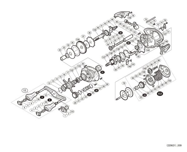 Photo1: [SHIMANO] Genuine Spare Parts for 16 Scorpion 71 XG Product code: 034748 **Back-order (Shipping in 3-4 weeks after receiving order) (1)