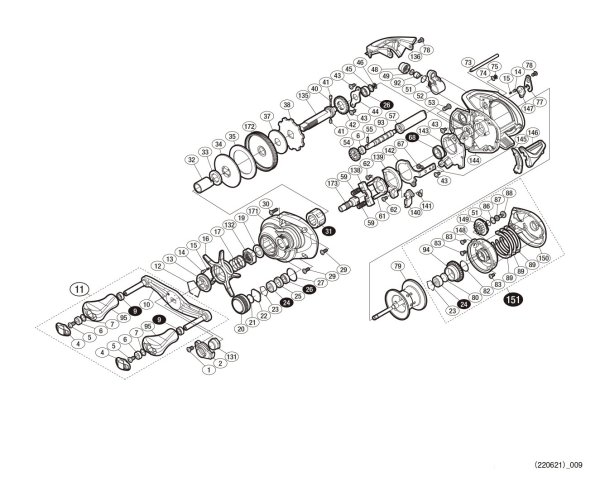 Photo1: [SHIMANO] Genuine Spare Parts for 16 Scorpion 71 HG Product code: 034731 **Back-order (Shipping in 3-4 weeks after receiving order) (1)