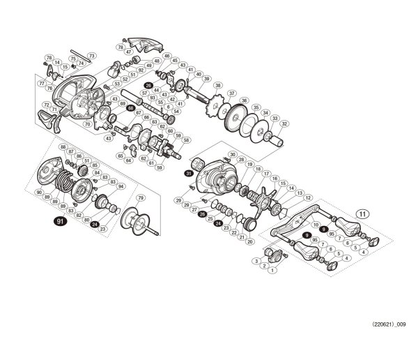 Photo1: [SHIMANO] Genuine Spare Parts for 16 Scorpion 70 Product code: 034717 **Back-order (Shipping in 3-4 weeks after receiving order) (1)