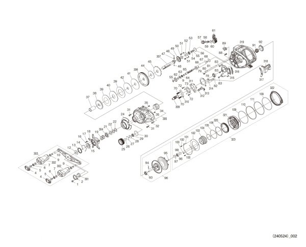 Photo1: [SHIMANO] Genuine Spare Parts for 24 Scorpion MD 300 301XG LEFT Product code: 047151 **Back-order (Shipping in 3-4 weeks after receiving order) (1)