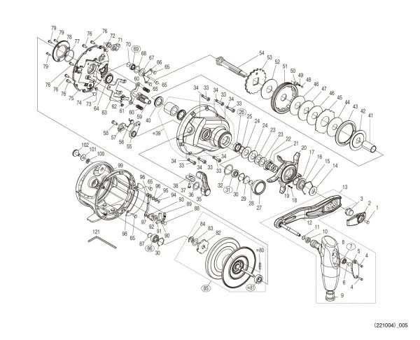 Photo1: [SHIMANO] Genuine Spare Parts for 20 OCEA JIGGER 4000HG Product code: 040671 **Back-order (Shipping in 3-4 weeks after receiving order) (1)