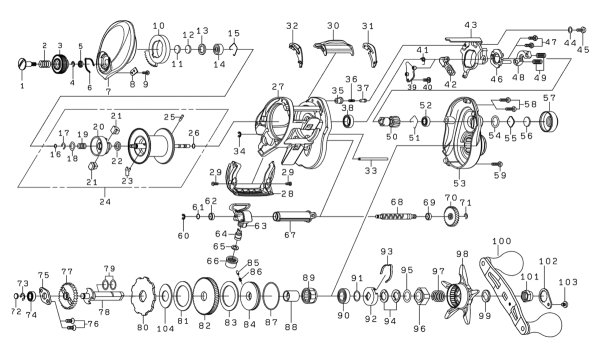 Photo1: [DAIWA] Genuine Spare Parts for 23 SALTIST TW 150 PE SPECIAL 150XH Product code: 00631036 **Back-order (Shipping in 3-4 weeks after receiving order) (1)