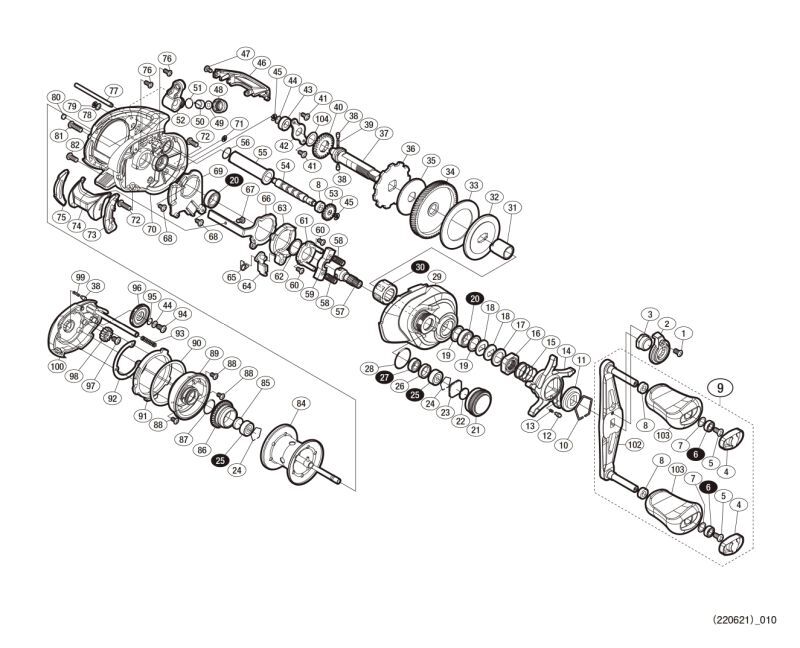 SHIMANO] Genuine Spare Parts for 18 Bantam MGL L Product code